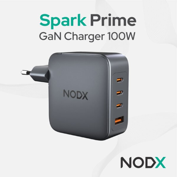 NODX Spark Prime 100W Wall Charger 4 Port - Basalt Grey