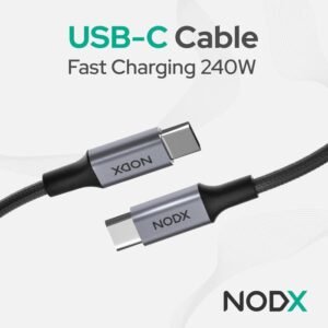 NODX USB-C to USB-C Cable 5A/240W - Black (1M) Plastic Bag