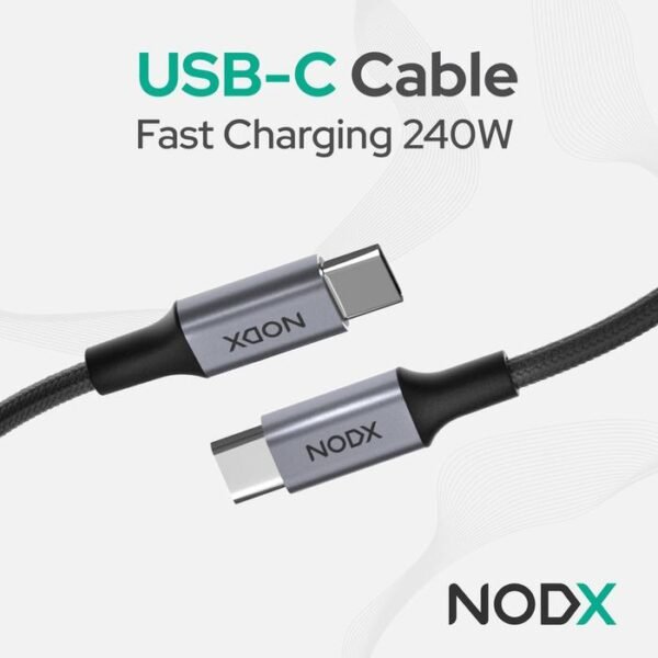 NODX USB-C to USB-C Cable 5A/240W - Black (1M) Plastic Bag