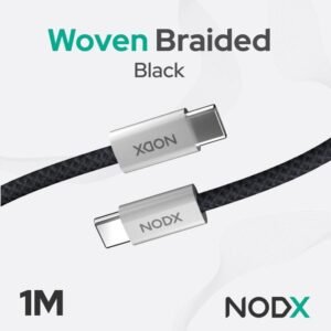 NODX USB-C to USB-C Woven Braided Cable - Black (1M) Box *NEW