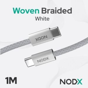 NODX USB-C to USB-C Woven Braided Cable - Grey (1M) Box *NEW