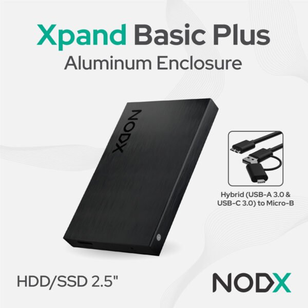 NODX Xpand Basic Plus SATA 2.5" Metal Enclosure - Silver
