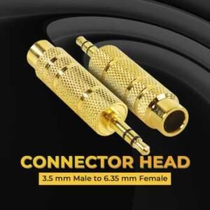 Connector Aux 3.5mm Male to 6.35 Female Golden