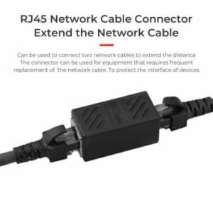 RJ45 Female to Female LAN Extension Connector Black