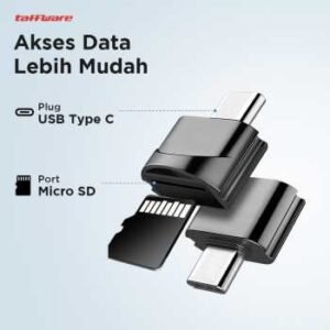 Taffware Card Reader USB Type C OTG MicroSD Black